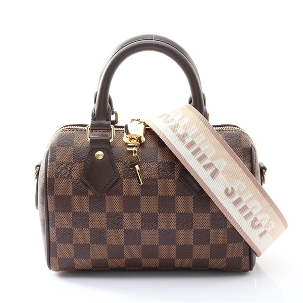 LOUIS VUITTON LV 路易威登 Speedy Bandouliere 20 兩用包 棕色 帆布 N40489