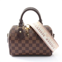 LOUIS VUITTON LV 路易威登 Speedy Bandouliere 20 兩用包 棕色 帆布 N40489