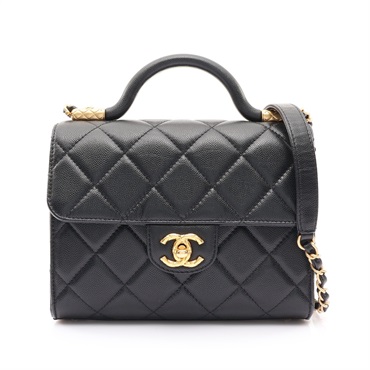 CHANEL 香奈兒 Top Handle Flag 兩用包 黑色 荔枝紋 牛皮 AS4957