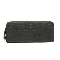 LOUIS VUITTON LV 路易威登 Clemence 拉鍊長夾 黑色 原花壓紋牛皮 M60171