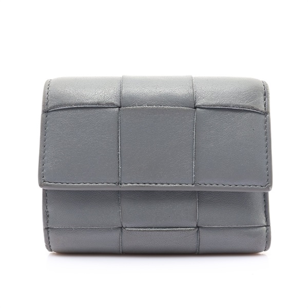 BOTTEGA VENETA BV 寶緹嘉 三折短夾 灰色 編織羊皮 651372