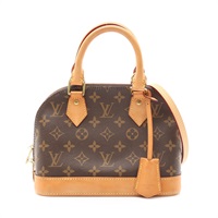 LOUIS VUITTON LV 路易威登 Alma BB 兩用包 棕色 原花帆布 無鎖頭 M53152