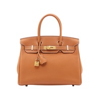 HERMES 愛馬仕 Birkin 30 柏金包 手提包 金棕色 Togo牛皮 B刻 金扣