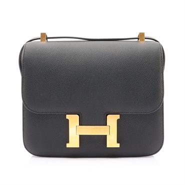 HERMES 愛馬仕 Constance 24 康康包 肩背包 Epsom牛皮 黑色 D刻 金扣 H056341CC