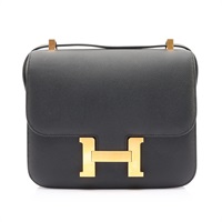 HERMES 愛馬仕 Constance 24 康康包 肩背包 Epsom牛皮 黑色 D刻 金扣 H056341CC