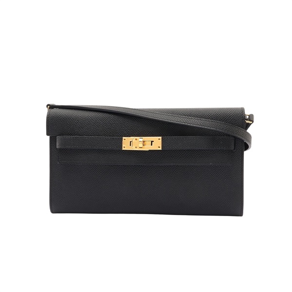 HERMES 愛馬仕 Kelly To Go 肩背包 黑色 Epsom牛皮 B刻 金扣 H080253CC