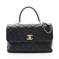 CHANEL 香奈兒 Trendy 鍊帶兩用包 黑色 羊皮 金扣 A92237
