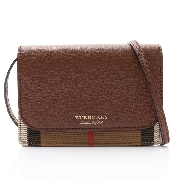 BURBERRY 巴寶莉 Hampshire WOC 肩背包 棕色 帆布 8046318