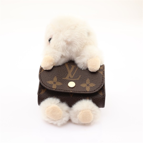 LOUIS VUITTON LV 路易威登 Cute Bunny 手袋吊飾 棕色 原花帆布 M03230