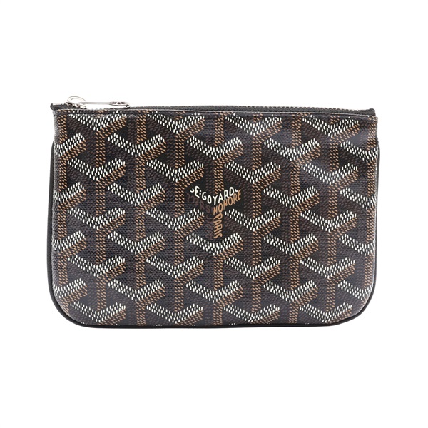 GOYARD 高雅德 Senat Mini 拉鍊零錢包 黑色 Goyardine帆布 SENAT2MINTY