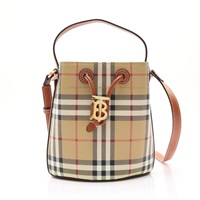 BURBERRY 巴寶莉 Mini TB 水桶包 米色 牛皮 變色 8096040