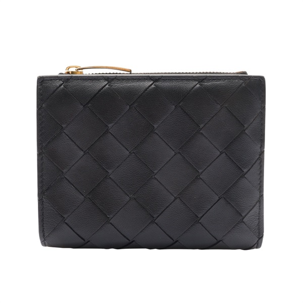 BOTTEGA VENETA BV 寶緹嘉 二折扣式短夾 黑色 編織羊皮 742330