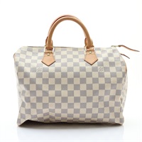 LOUIS VUITTON 路易威登 Speedy 30 波士頓包 手提包 白色 棋盤格帆布 N41370