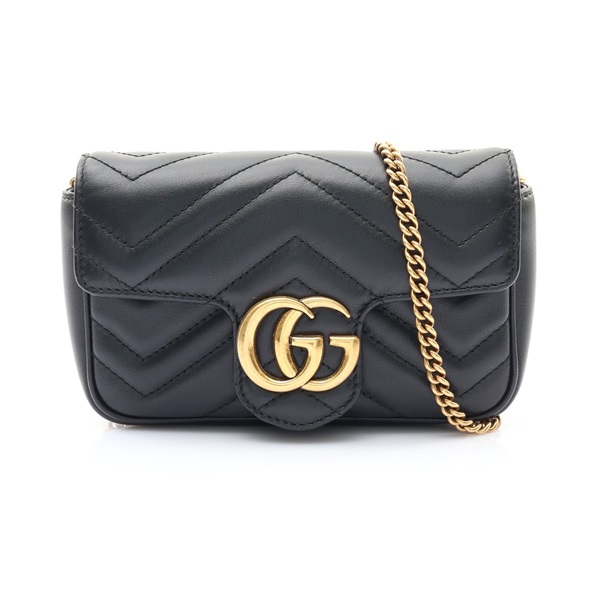 GUCCI 古馳 GG Marmont Mimi 肩背包 黑色 牛皮 476433