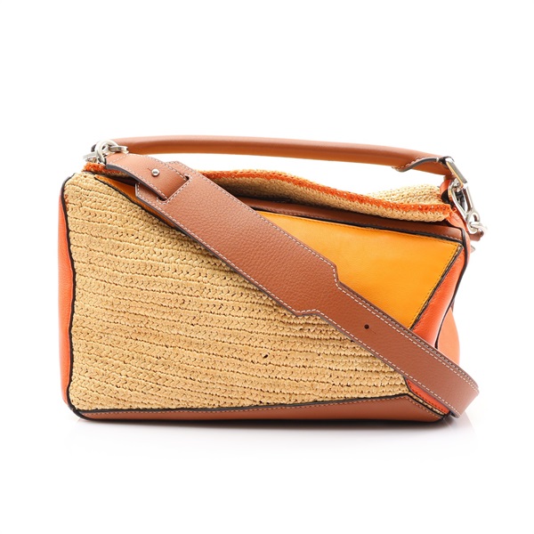 LOEWE 羅威 Medium Puzzle 肩背包 橘色 牛皮 330.33.S20