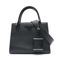 PRADA 普拉達 Monochrome Saffiano 兩用包 黑色 牛皮 1BA156