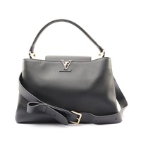 LOUIS VUITTON LV 路易威登 Capucines GM Souple 兩用包 黑色 牛皮 M24607