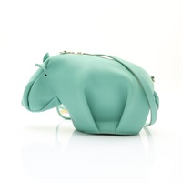 LOEWE 羅威 Paula's Ibiza Hippo Mini 肩背包 綠色 牛皮 A623439X01