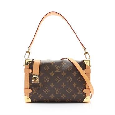 LOUIS VUITTON LV 路易威登 Side Trunk MM 兩用包 棕色 原花帆布 M46358