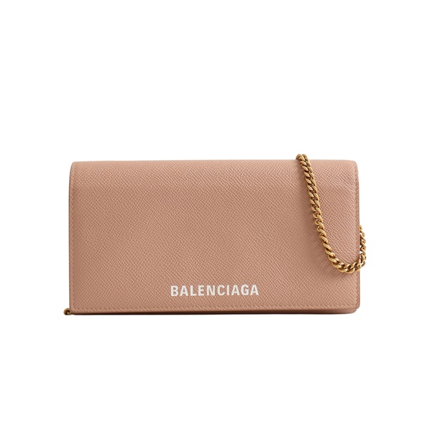 BALENCIAGA 巴黎世家 Wallet On Chain 鏈條錢包 肩背包 淺褐色 牛皮 581166 2770