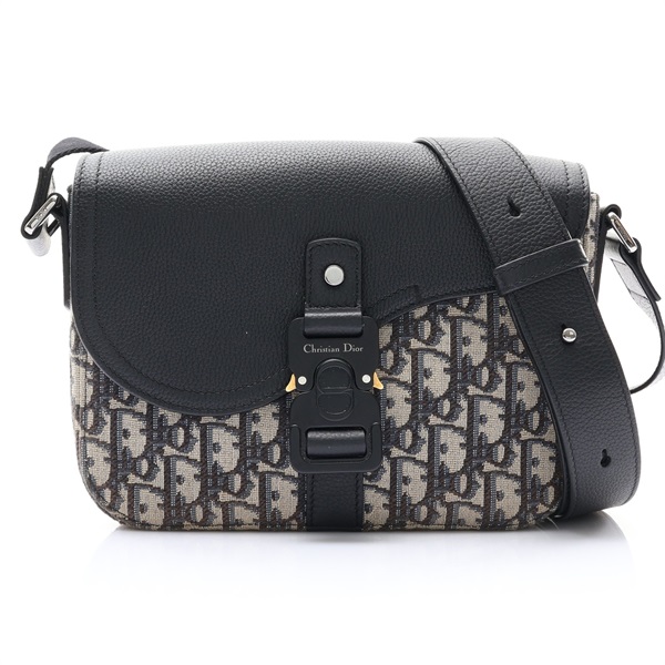 DIOR 迪奧 Saddle Messenger 肩背包 黑色 牛皮/帆布 1ADPO0049YKS