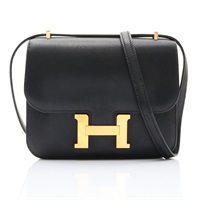 HERMES 愛馬仕 Constance 18 康康包 肩背包 黑色 Box牛皮 U刻 金釦