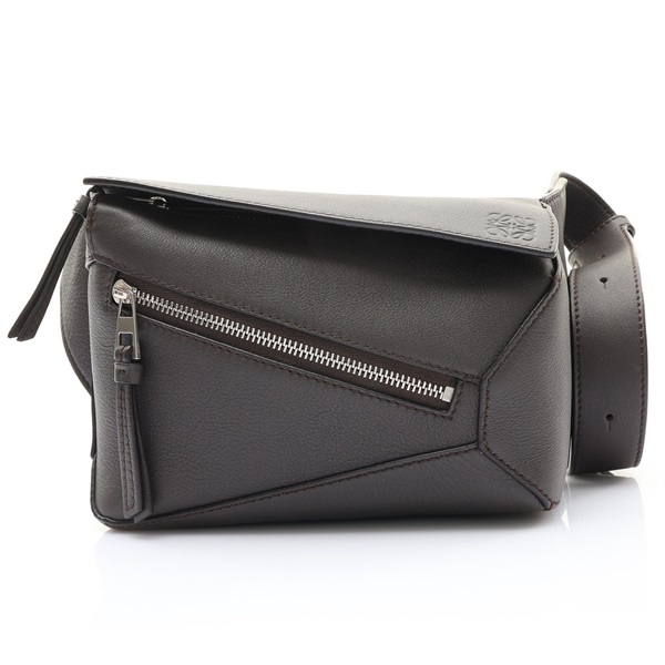 LOEWE 羅威 Puzzle Bumbag 腰包 胸包 深灰色 牛皮 B510EB1