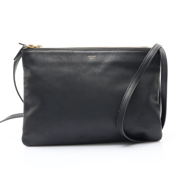 CELINE 賽琳 TRIO LARGE 肩背包 黑色 羊皮 187613BEB