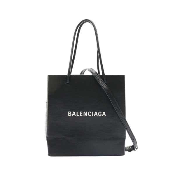 BALENCIAGA 巴黎世家 Shopping Tote XXS 兩用包 黑色 牛皮 597858