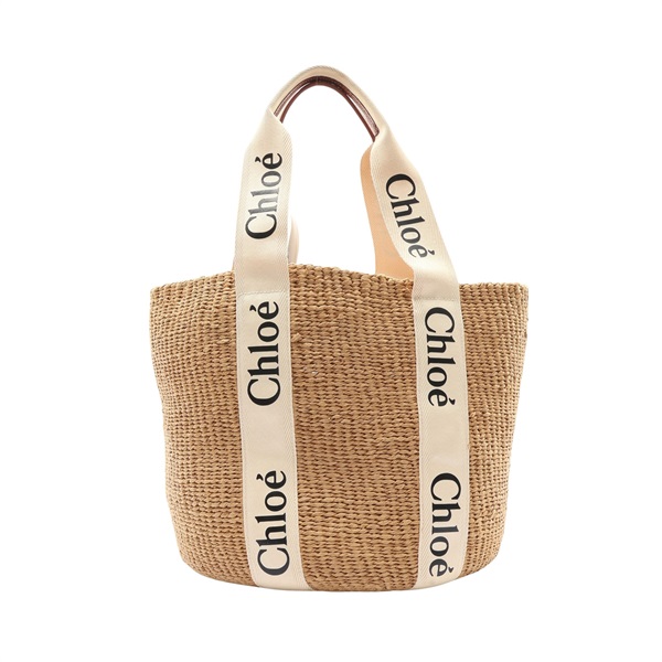 Chloe 克羅伊 Large Woody Basket 肩背包 棕色 拉菲草 CHC22SS380
