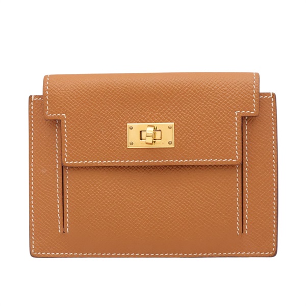 HERMES 愛馬仕 Kelly Pocket 零錢包 金棕色 Epsom牛皮 金扣 Y刻 H079001CC37