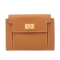 HERMES 愛馬仕 Kelly Pocket 零錢包 金棕色 Epsom牛皮 金扣 Y刻 H079001CC37