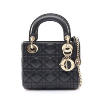 DIOR 迪奧 Lady Dior Mini 兩用包 黑色 羊皮 M0505ONGE