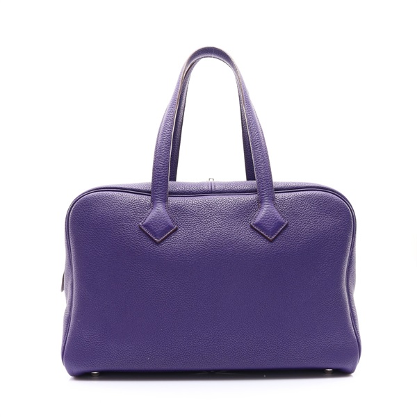 HERMES 愛馬仕 Victoria 35 肩背包 Iris 紫外光色 Togo 牛皮 口O刻 銀扣