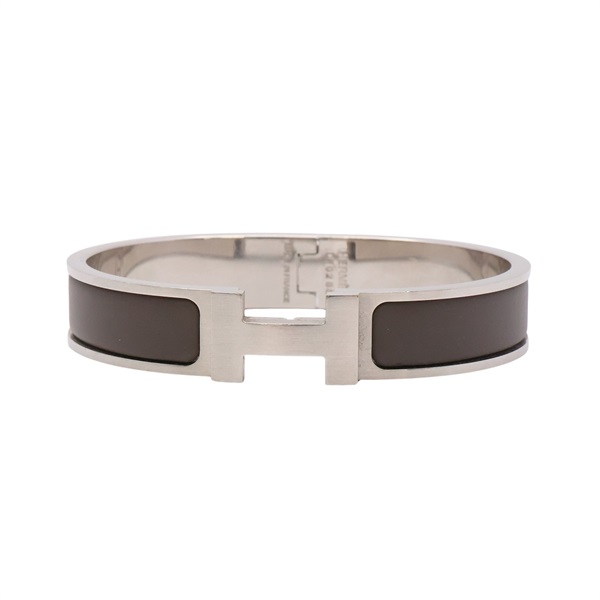 HERMES 愛馬仕 Clic H 手環 灰色 鍍銀 H703203FB