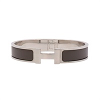 HERMES 愛馬仕 Clic H 手環 灰色 鍍銀 H703203FB