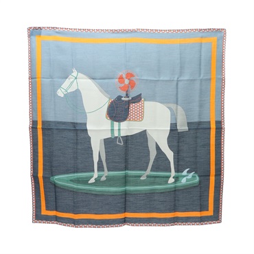 HERMES 愛馬仕 Surfing Fan 65 方巾 多色 絲綢 H283994T