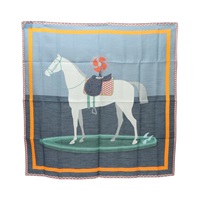 HERMES 愛馬仕 Surfing Fan Scarf 65 方巾 多色 絲綢 H283994T