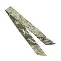 HERMES 愛馬仕 Cheval de Coeur Bandana Twilly 絲巾 綠色 絲綢 H064259S 01