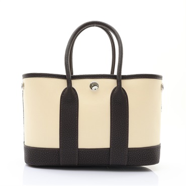 HERMES 愛馬仕 Neo Garden 23 手提包 駿馬棕 香草色 Toile H帆布 Negonda牛皮 G刻 H088612CK
