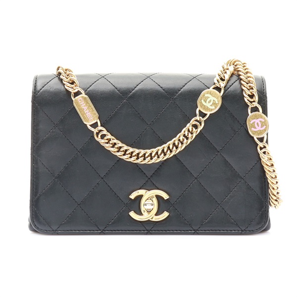 CHANEL 香奈兒 Mini Top Handle Flap 肩背包 黑色 羊皮 金扣 AS3751