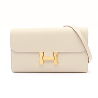 HERMES 愛馬仕 Constance To Go Wallet 肩背包 粉筆白 Evercolor牛皮 金扣 B刻