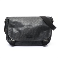 GUCCI 古馳 斜背包 肩背包 黑色 GG Imprime 塗層帆布 201725