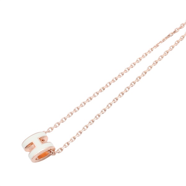 HERMES 愛馬仕 Mini Pop H 項鍊 白色琺瑯 金屬 H147992FO49